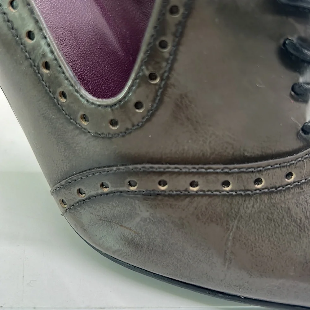 Stuart Weitzman Sexy Dark Gray Leather Heel Ankle Booties Shoes **Size 7.5**🔥🔥 - Picture 9 of 11
